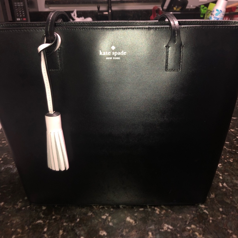 Black Kate spade leather tote purse bag